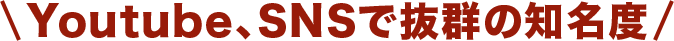 Youtube、SNSで抜群の知名度