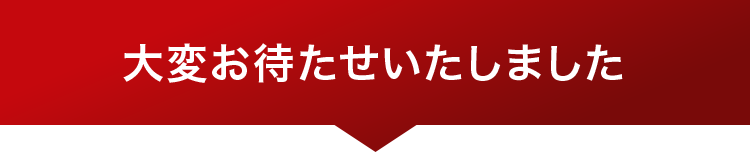 大変お待たせいたしました。